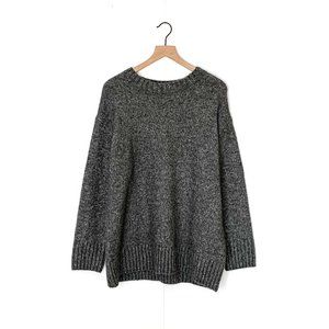 ZARA dark gray oversized knit wool sweater large